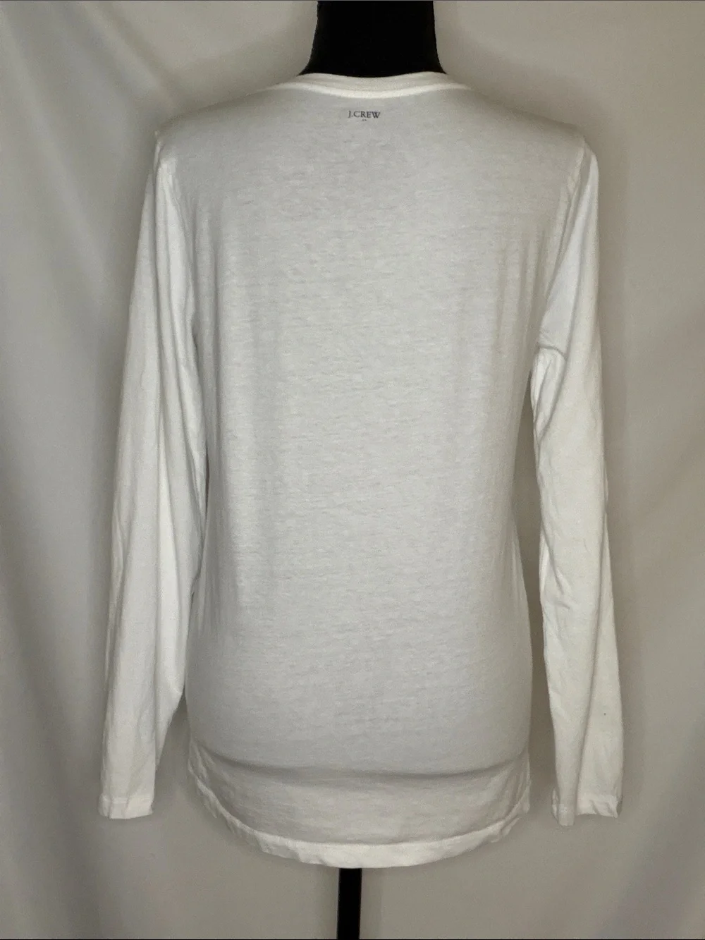 WHITE J.CREW HOLIDAY CREW GRAPHIC COTTON LONG SLEEVE TEE